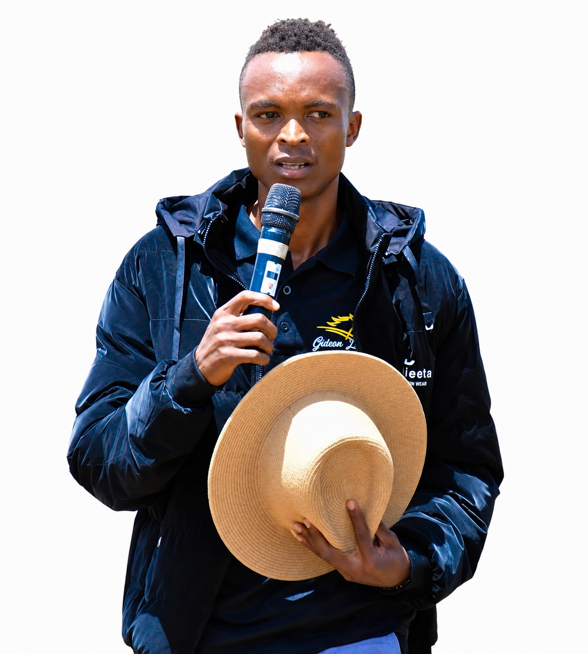 Gideon Lusweti with the Bidii Ward community